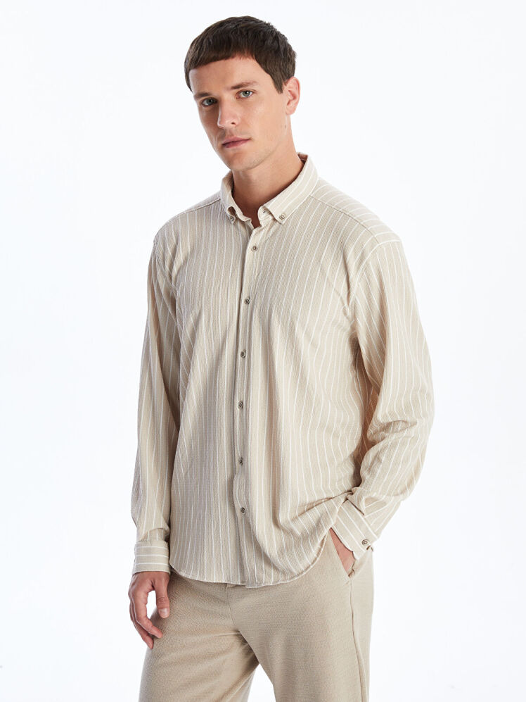 پیراهن آستین بلند مردانه ال سی وایکیکی مدل W43372Z8