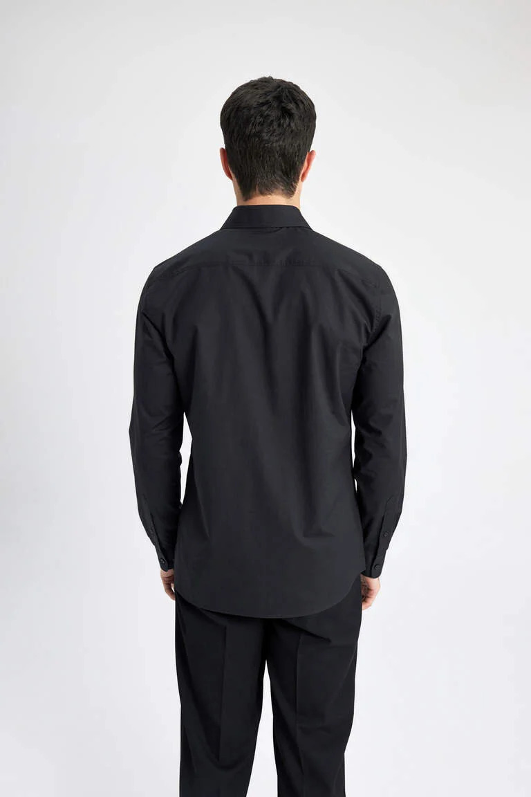  پیراهن آستین بلند مردانه مشکی دفکتو مدل A7803AXBK27 