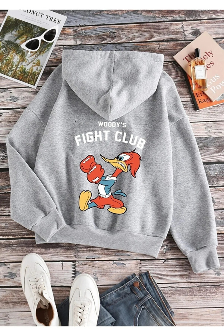 هودی کلاهدار مردانه مدل وودی فایت کلاب