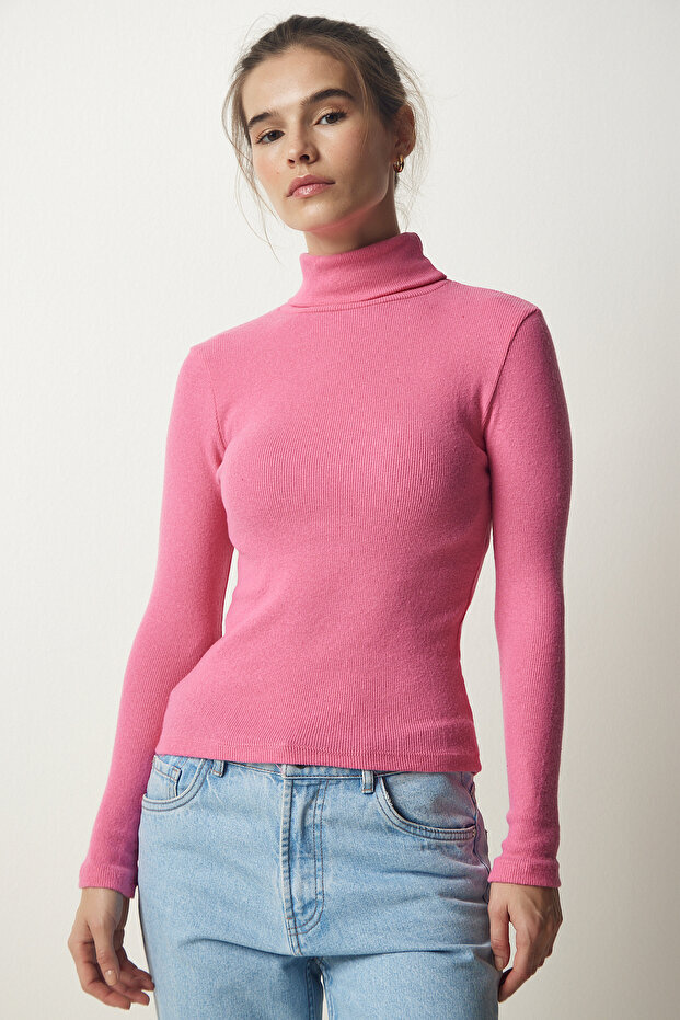 پلیور یقه اسکی زنانه هپی نس ایستانبول مدل HJ00008