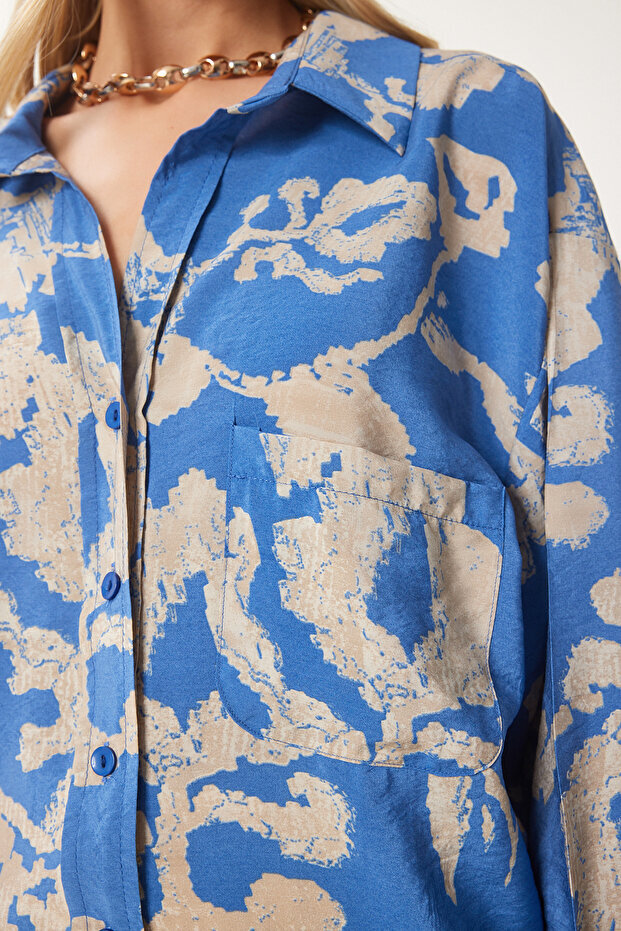  شومیز اورسایز زنانه هپینس ایستانبول مدل OH00044 