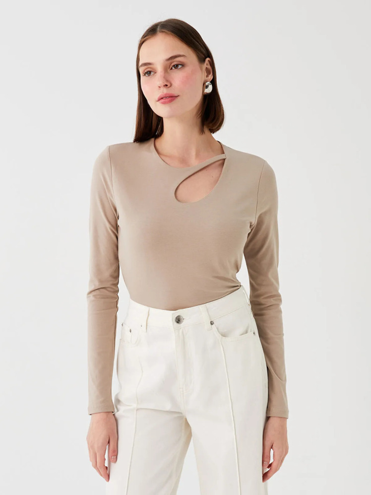 بلوز آستین بلند زنانه ال سی وایکیکی مدل W3GA55Z8