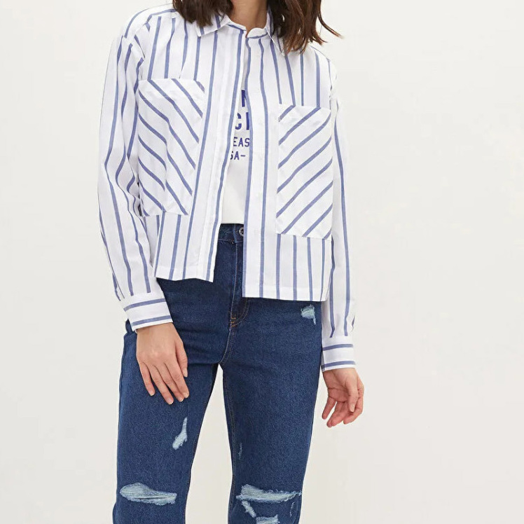 شومیز آستین بلند زنانه ال سی وایکیکی مدل W1JJ10Z8