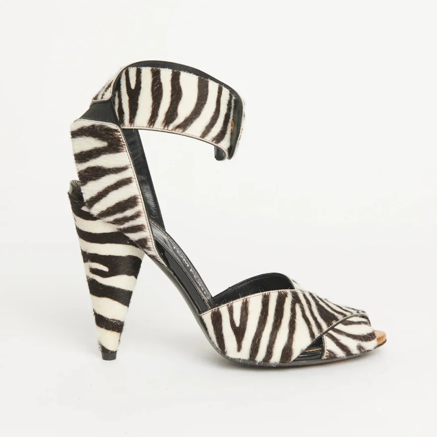 کفش پاشنه بلند گورخری تام فورد