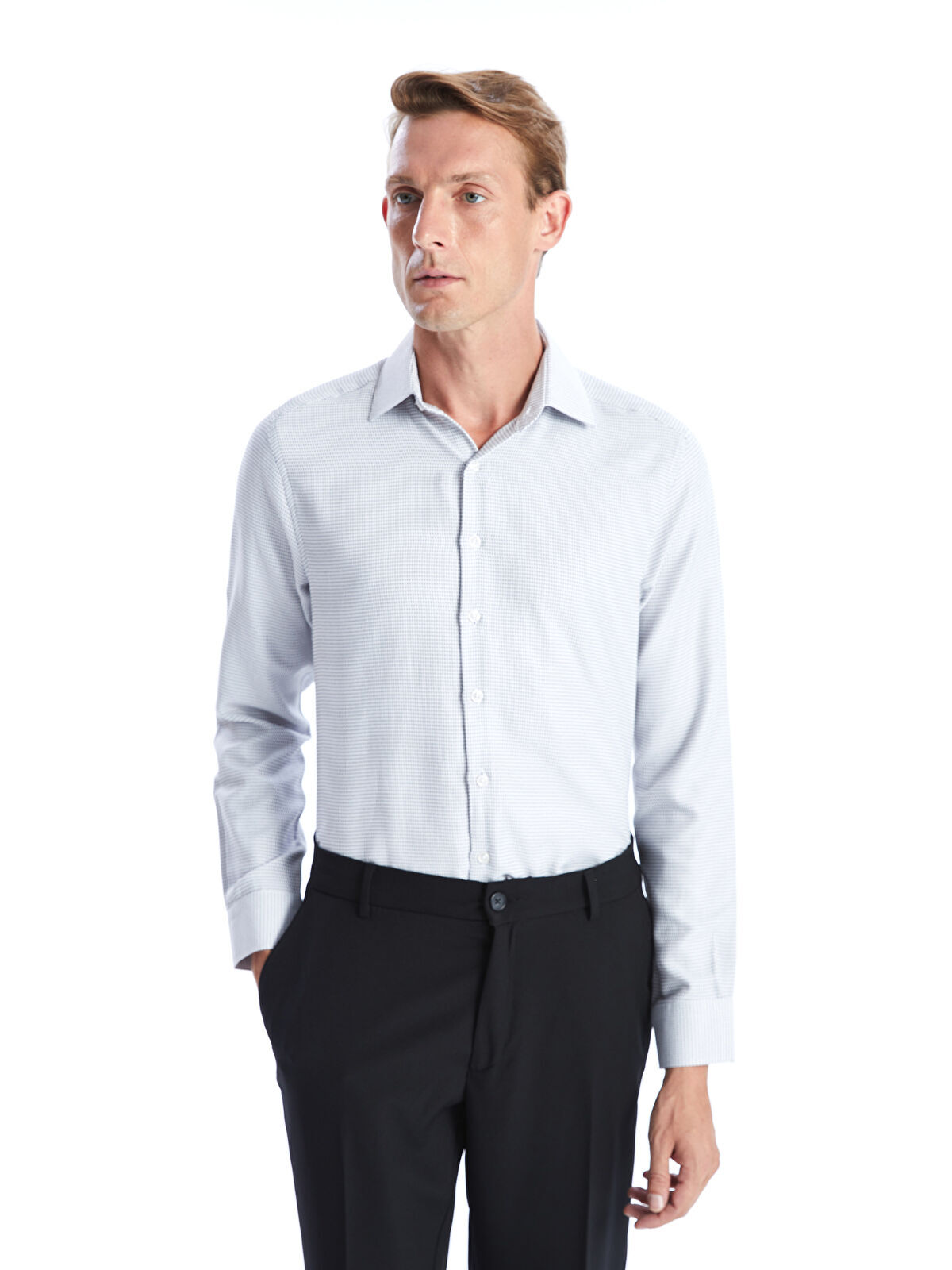 پیراهن آستین بلند مردانه ال سی وایکیکی مدل W41276Z8