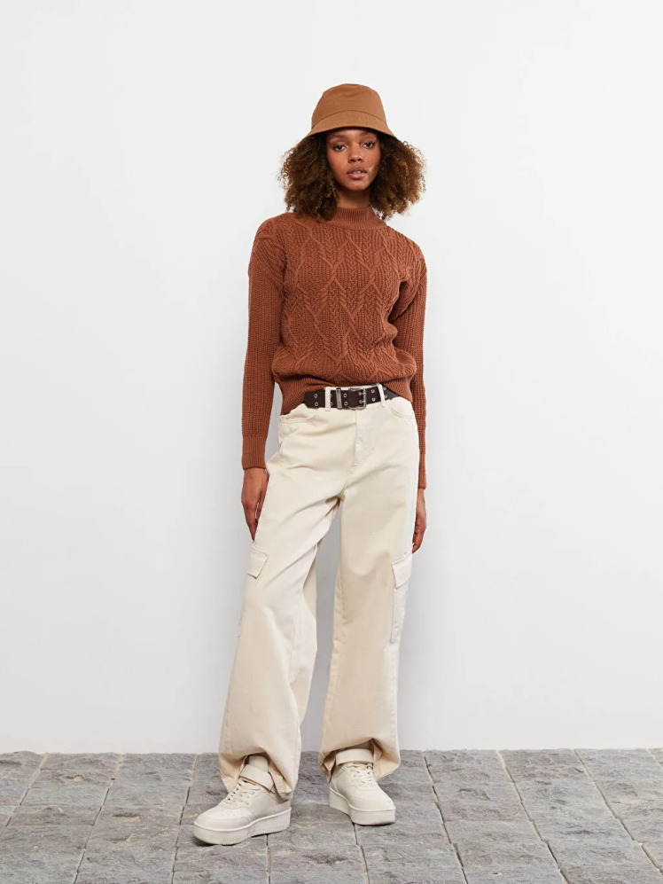 پلیور یقه اسکی زنانه ال سی وایکیکی مدل W22455Z8