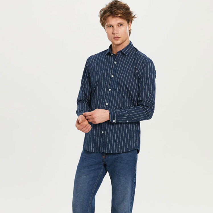 پیراهن آستین بلند مردانه ال سی وایکیکی مدل 0S7543Z8