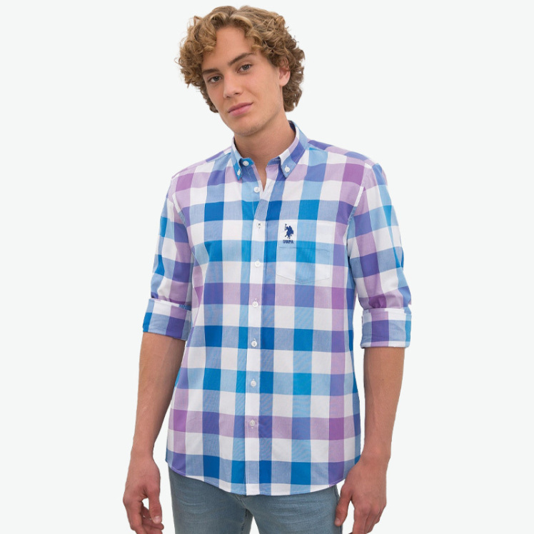 پیراهن آستین بلند مردانه یو اس پولو مدل 50219626