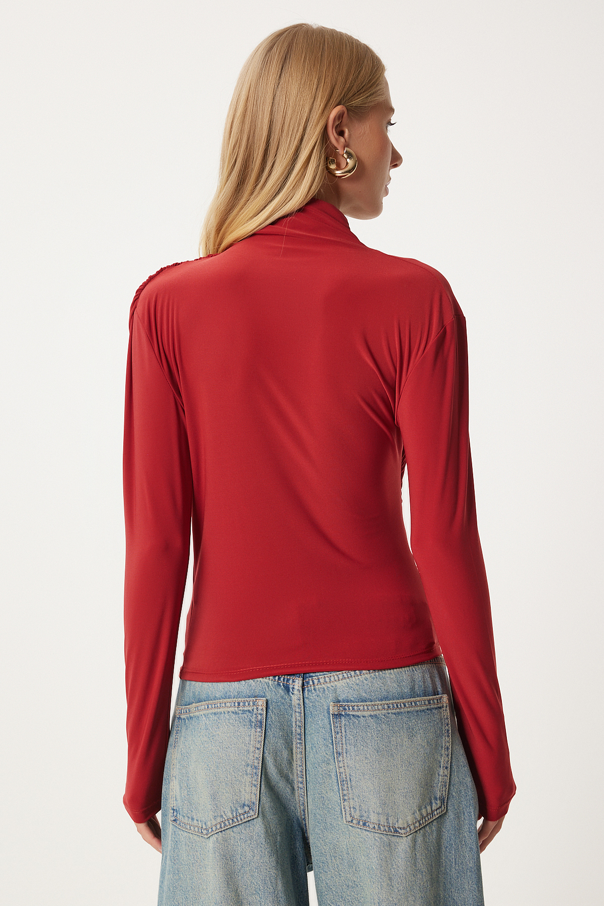  بلوز یقه ایستاده زنانه هپینس ایستانبول مدل LFF0001 