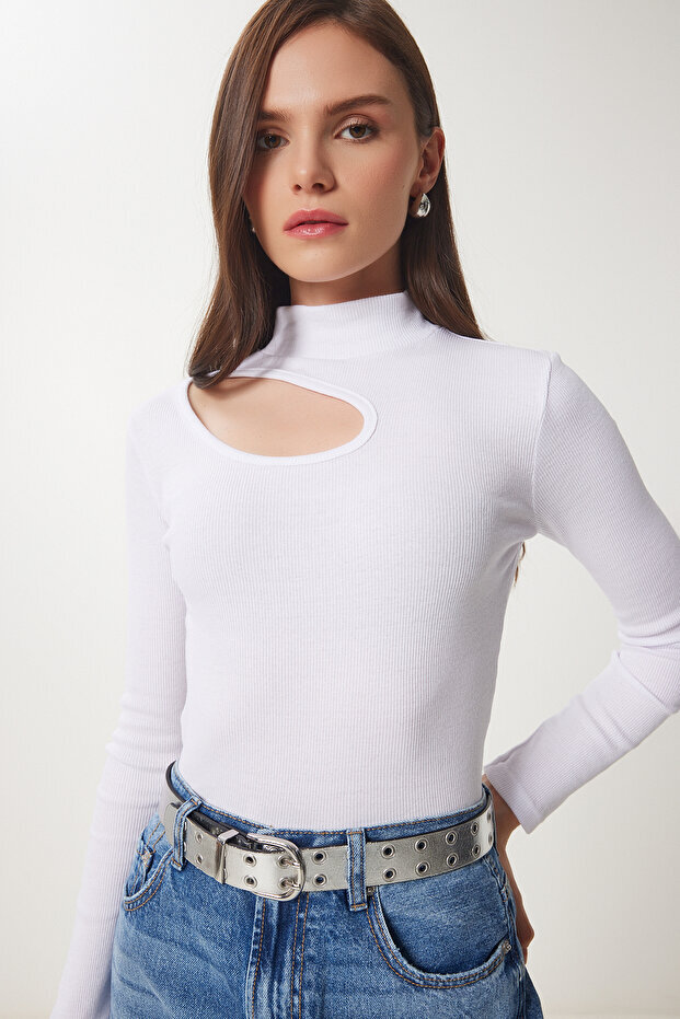  بلوز یقه ایستاده زنانه هپینس ایستانبول مدل LGT0034w 