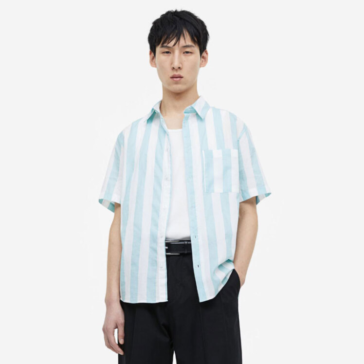 پیراهن آستین کوتاه مردانه اچ اند ام مدل 0501620089