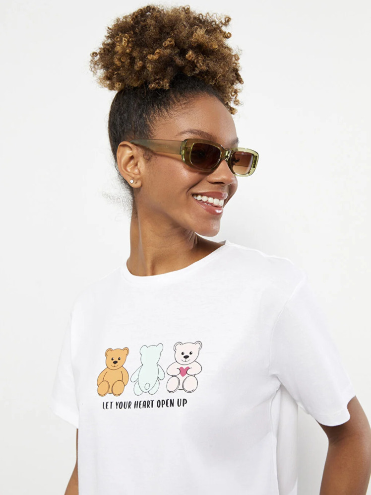 تی شرت آستین کوتاه زنانه ال سی وایکیکی مدل S3BD77Z8