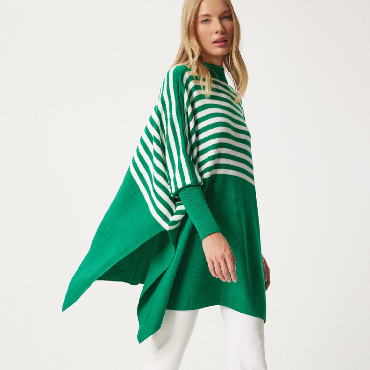 پانچو بافت اورسایز هپینس ایستانبول مدل DD01336