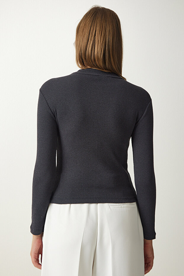 بلوز یقه ایستاده زنانه هپینس ایستانبول مدل GT00054B