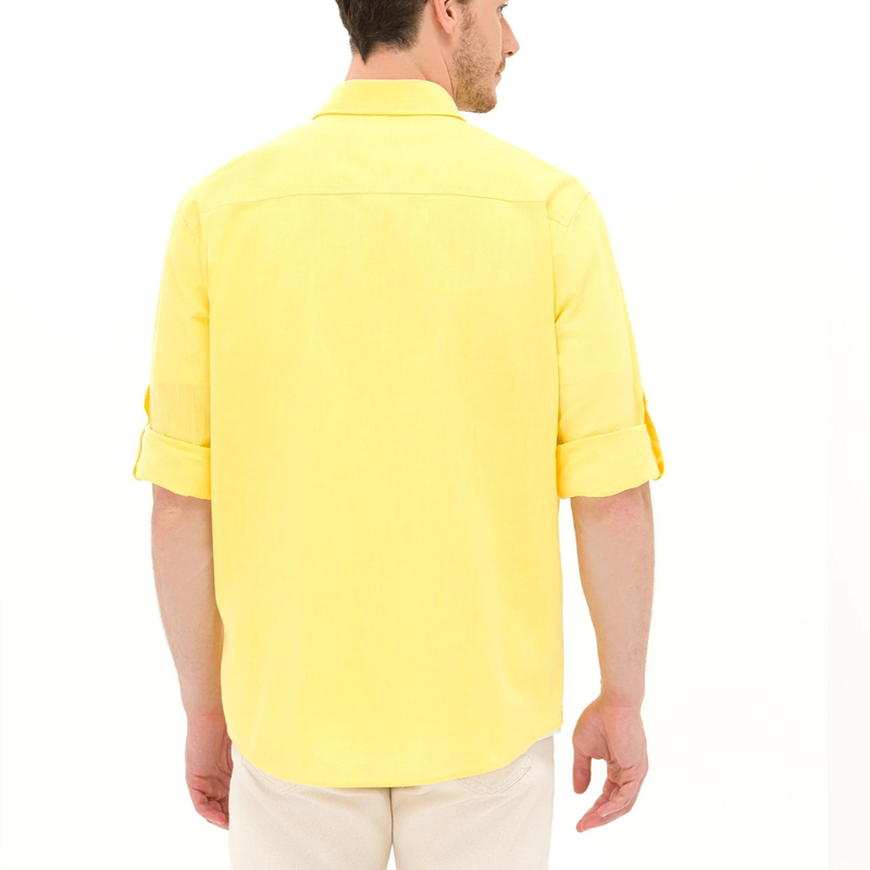  پیراهن آستین بلند مردانه یو اس پولو به رنگ زرد 