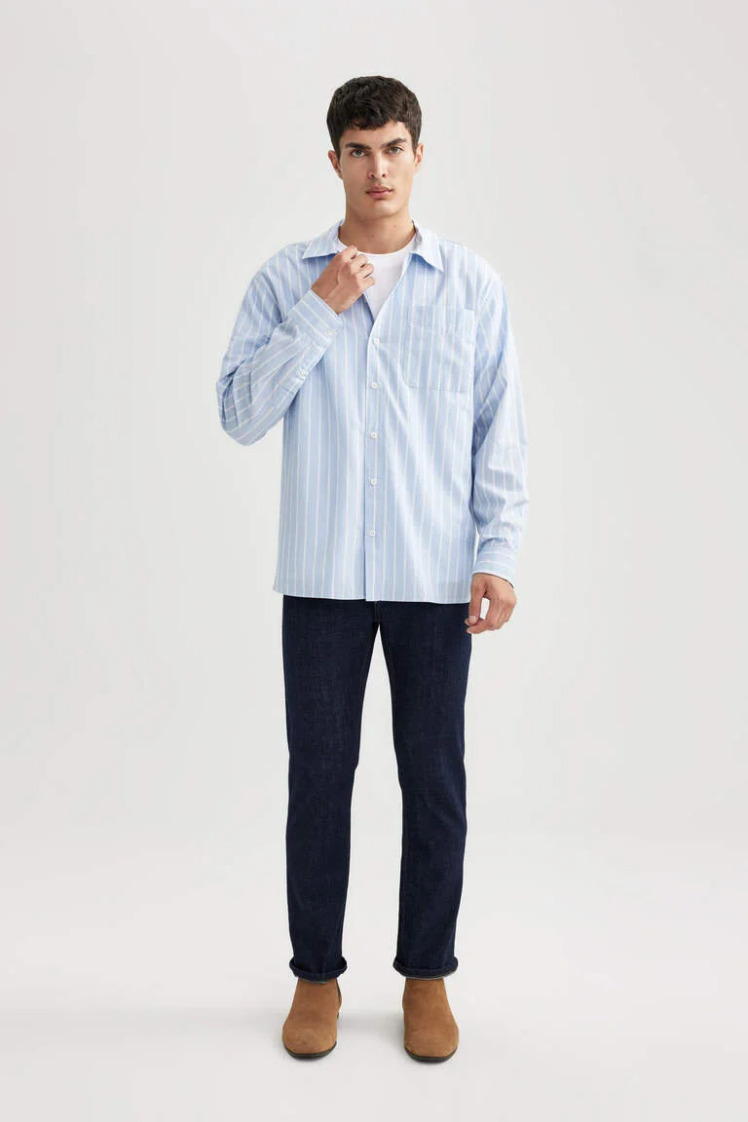 پیراهن آستین بلند مردانه دفکتو مدل A9440AXBE723