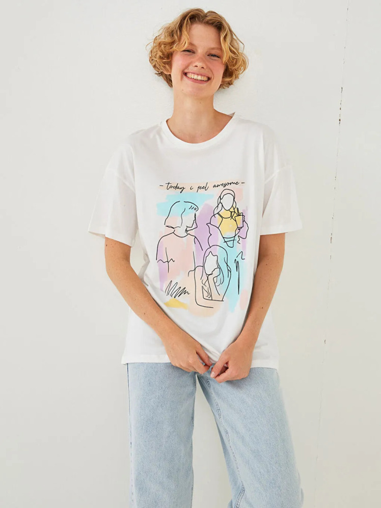 تی شرت آستین کوتاه زنانه ال سی وایکیکی مدل W1BR87Z8