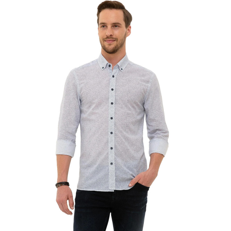 پیراهن آستین بلند مردانه پیر کاردین مدل اسلیم 50227230-VR033