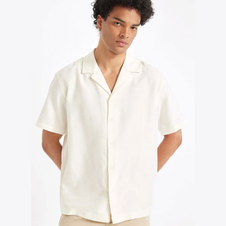 پیراهن آستین کوتاه یقه انگلیسی مردانه دفکتو مدل D8326AXER105