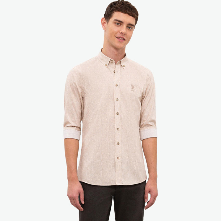 پیراهن آستین بلند مردانه یو اس پولو مدل 50219614